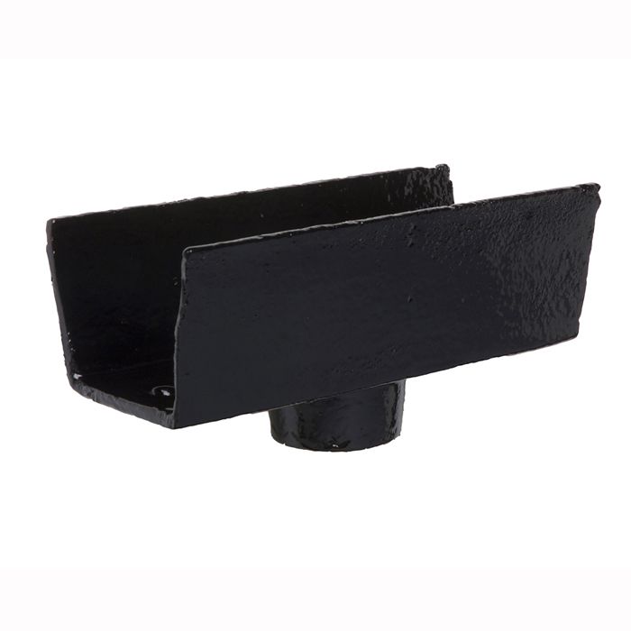 100 x 75mm (4"x3") Hargreaves Foundry Cast Iron Box 75mm Running Outlet - Pre-Painted Black - from Rainclear Systems