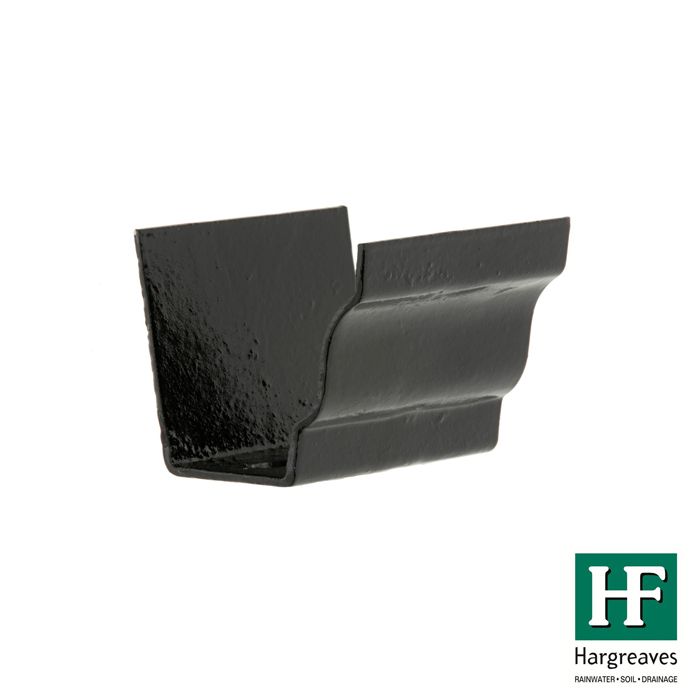 125 x 100mm (5"x4") Hargreaves Foundry Cast Iron H16 Moulded Gutter Union - Pre-Painted Black