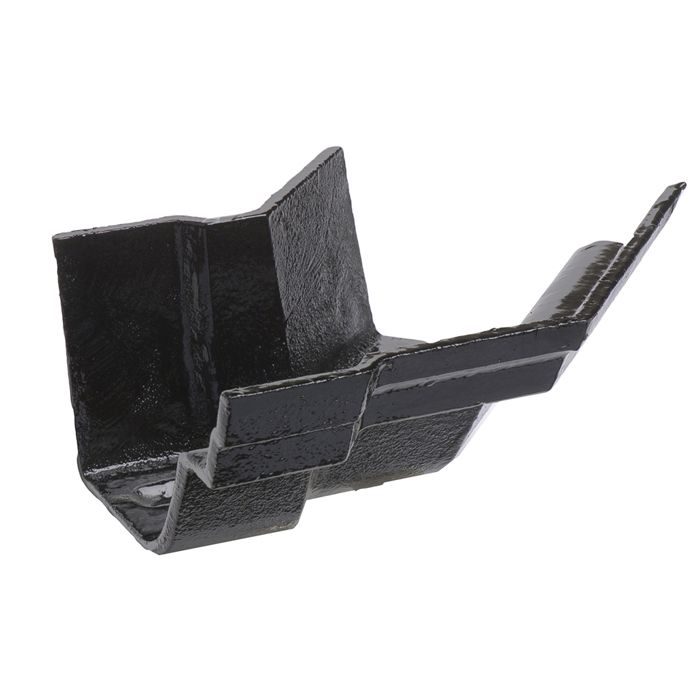 115mm (4 1/2") Hargreaves Foundry Notts Ogee Cast Iron Gutter - External obtuse angle - Pre-Painted Black