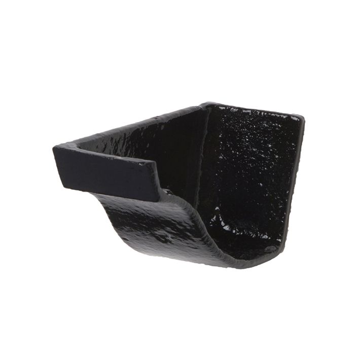 115mm (4 1/2") Hargreaves Foundry Ogee Cast Iron Gutter Internal Stopend - Pre-Painted Black