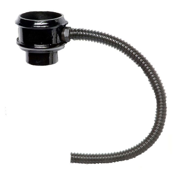 65mm (2.5") Hargreaves Foundry Cast Iron Round Downpipe Rainwater Divertor without Ears - Pre-Painted Black