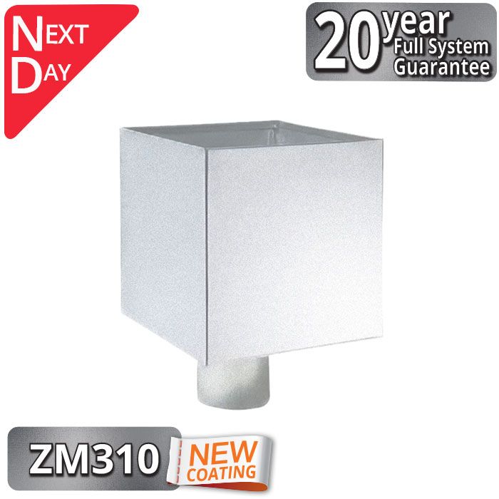 Infinity ZM Plain Box Hopper Head 200w x 200d x 200h with 80mm Outlet from Rainclear Systems with a 20year full system guarantee and next day delivery