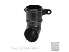 100mm (4") Cast Aluminium Downpipe Shoe with Ears - Textured Traffic White RAL 9016 