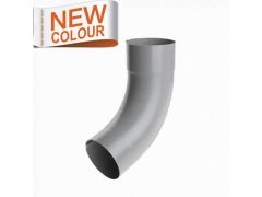 100mm RAL 9007 'Grey Aluminium' Galvanised Steel Downpipe 70 Degree Bend