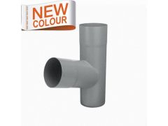 100mm RAL 9007 'Grey Aluminium' Galvanised Steel Downpipe 70 Degree Branch
