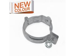 100mm RAL 9007 'Grey Aluminium' Galvanised Steel Downpipe Bracket with M10 Boss - for use with M10 Screw (not included)