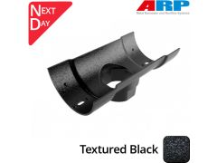 150mm (6")Half Round Cast Aluminium 76mm Gutter Outlet - Textured Black with next day delivery