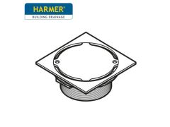 150mm x 150mm Tile Plain Cap Grate Stainless Steel with Trap - Threaded 