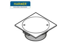 150mm x 150mm Tile Solid Plate Grate Stainless Steel with Trap - Threaded 