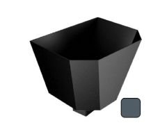 280mm Saturn Hopper Aluminium with Square 76mm outlet PPC - 7016M Anthracite Grey
