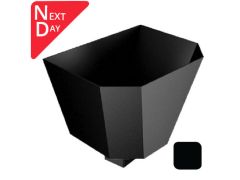 280mm Saturn Hopper Aluminium with Square 76mm outlet PPC -  Matt Black