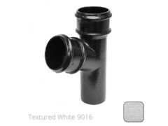 63mm (2.5") Cast Aluminium 112 Degree Branch without Ears - Textured Traffic White RAL 9016
