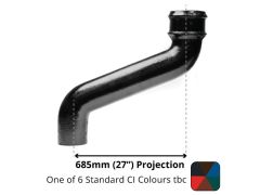 75mm (3") Cast Iron Downpipe Offset 685mm (27") Projection - One of 6 CI Standard RAL Colours TBC