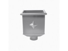 RAL 9007 'Grey Aluminium' Galvanised Steel Hopper Head 230w x 230d x 300h with 100mm Outlet