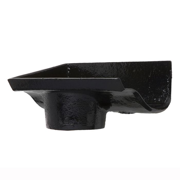 100mm (4") Hargreaves Foundry Ogee Cast Iron 75mm Dropend Outlet - Internal - Pre-Painted Black