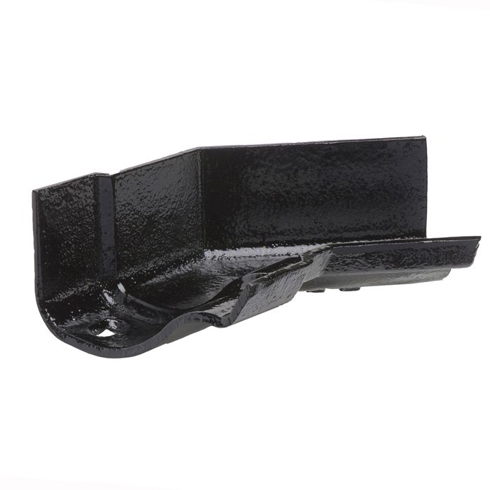 125mm (5") Hargreaves Foundry Ogee Cast Iron Gutter Obtuse Angle - Internal - Pre-Painted Black
