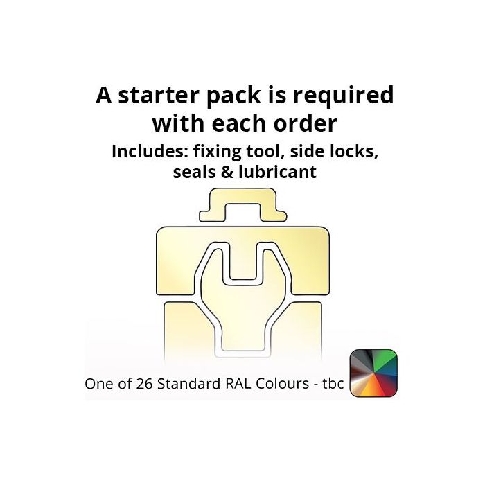 120x60mm Aluminium Aqualine Half Round Gutter Complete Starter Pack  - One of 26 Standard Matt RAL colours TBC 