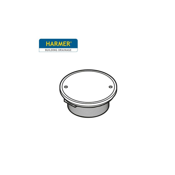 150mm Circular Solid Plate Grate Stainless Steel with Plug Seal - 100mm PVC Throat