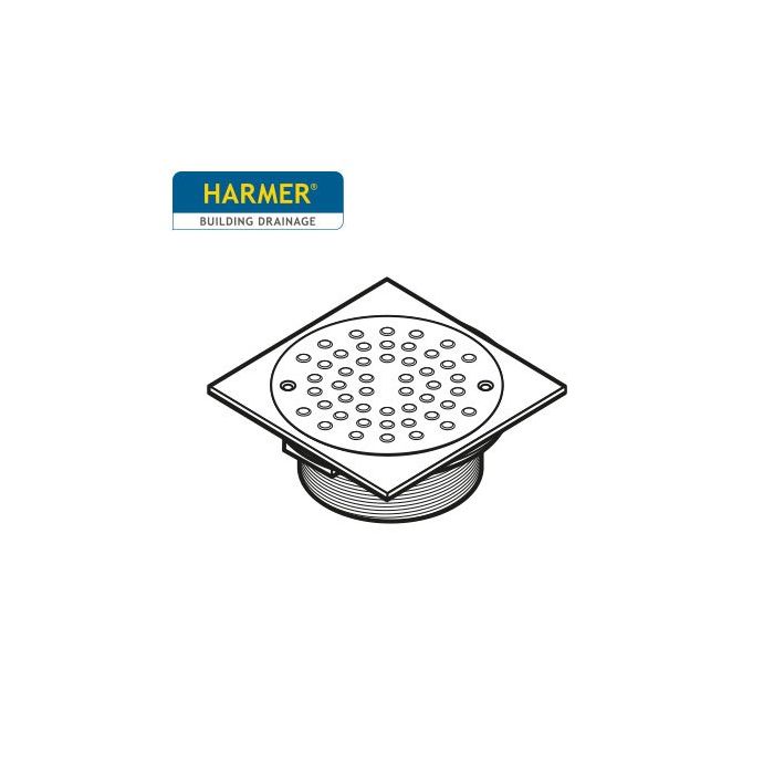 150mm x 150mm Tile Anti-Ligature Grate Stainless Steel with Trap - Direct Fix