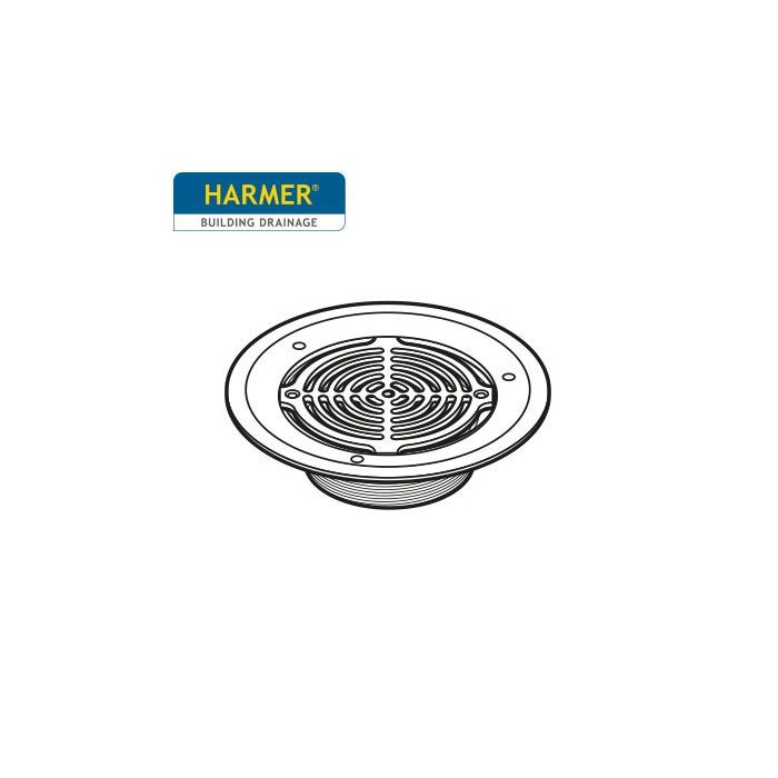 200mm Circular Vinyl Compact Ring Grate Stainless Steel with Trap - Threaded