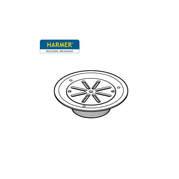 200mm Circular Vinyl Star Grate Stainless Steel with Trap - Threaded