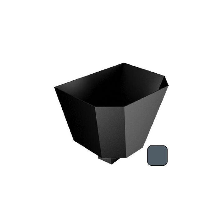 280mm Saturn Hopper Aluminium with Square 76mm outlet PPC - 7016M Anthracite Grey