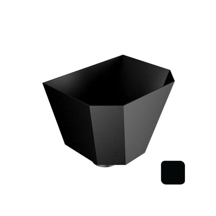 310mm Aluminium Large Saturn Hopper Head with 76mm (3") Outlet - Matt Black