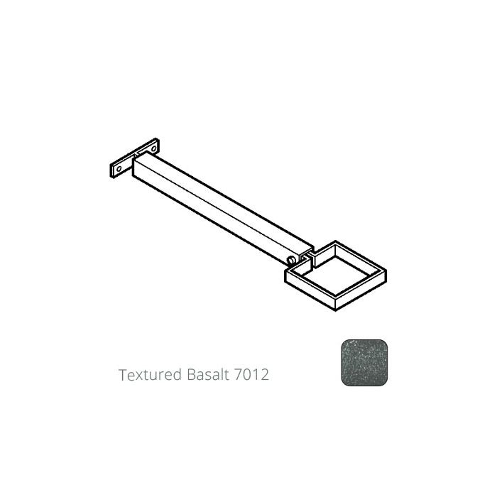 75 x 75mm (3"x3") Aluminium Stand-Off (290mm) Downpipe Clip - Textured 7012 Basalt Grey