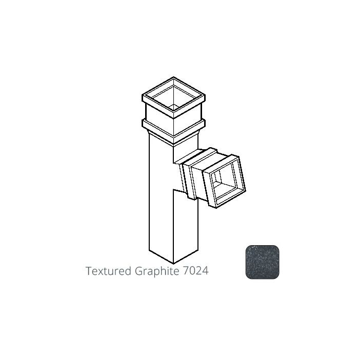 75 x 75mm (3"x3") Cast Aluminium 112 Degree Branch without Ears - Textured 7024 Graphite Grey