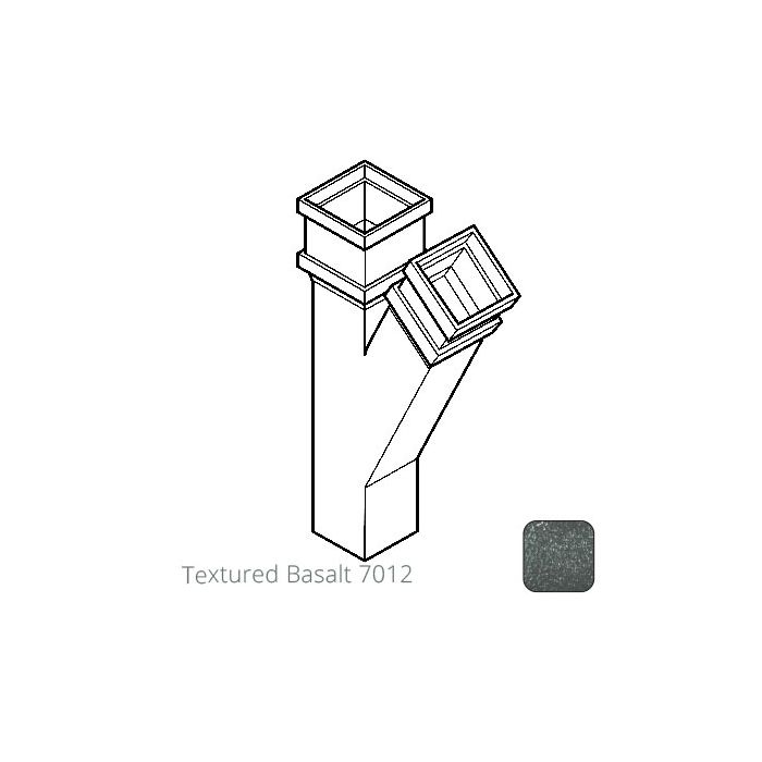 75 x 75mm (3"x3") Cast Aluminium 135 Degree Branch without Ears - Textured 7012 Basalt Grey