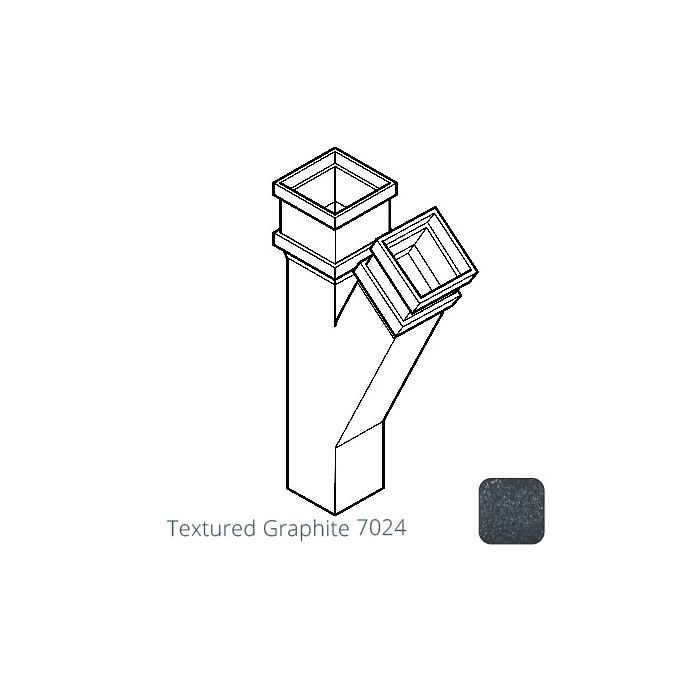 75 x 75mm (3"x3") Cast Aluminium 135 Degree Branch without Ears - Textured 7024 Graphite Grey