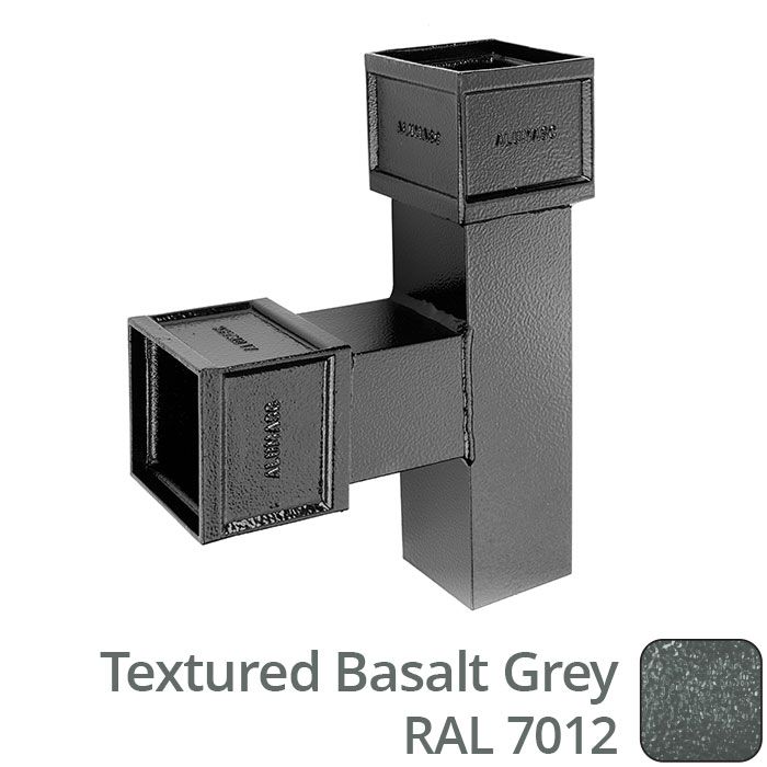 75 x 75mm (3"x3") Cast Aluminium 90 Degree Branch without Ears - Textured 7012 Basalt Grey