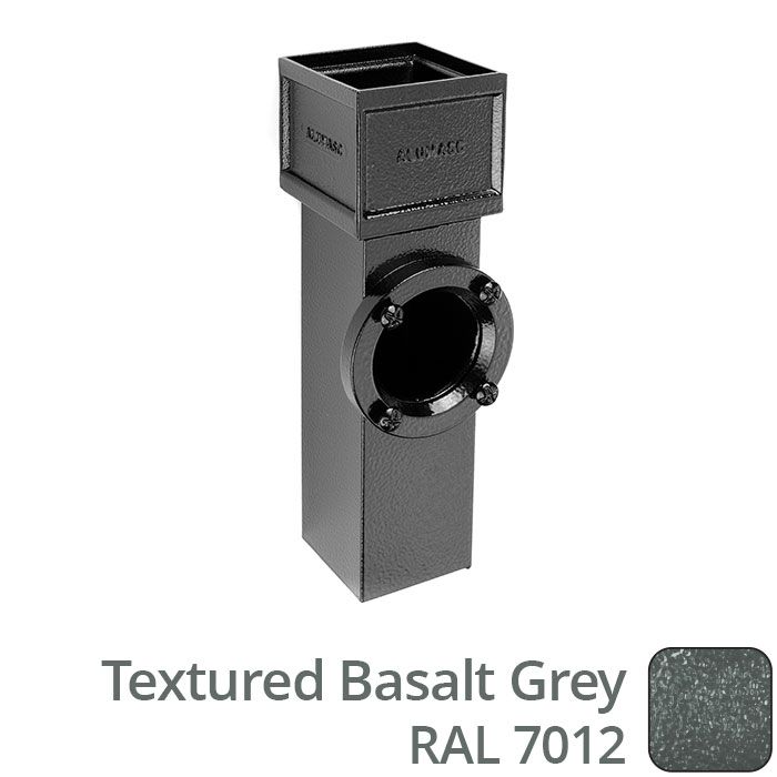 75 x 75mm (3"x3") Cast Aluminium Downpipe Access Pipe with Cast Ears - Textured 7012 Basalt Grey