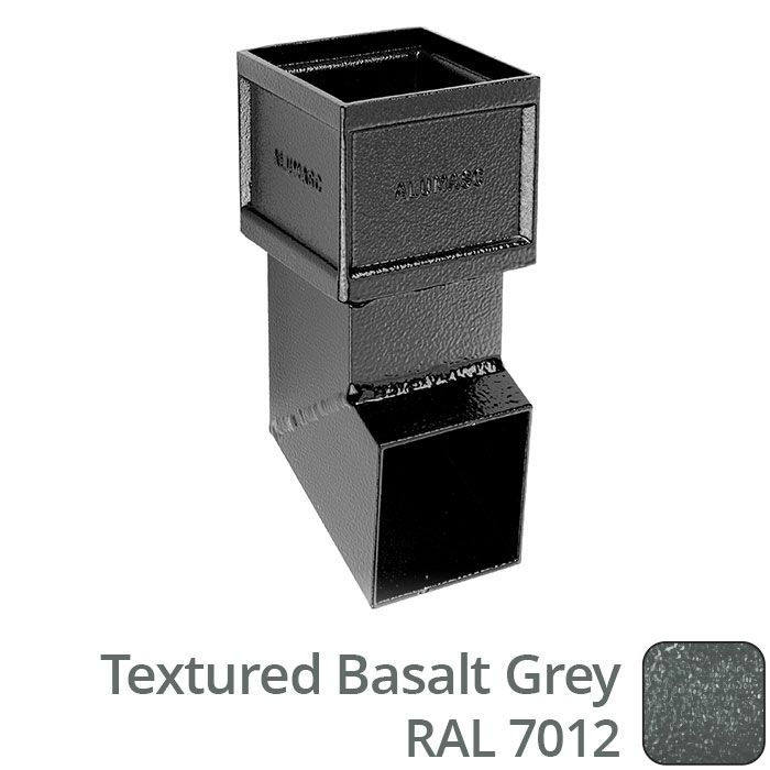 75 x 75mm (3"x3") Cast Aluminium Shoe Non-Eared - Textured 7012 Basalt Grey