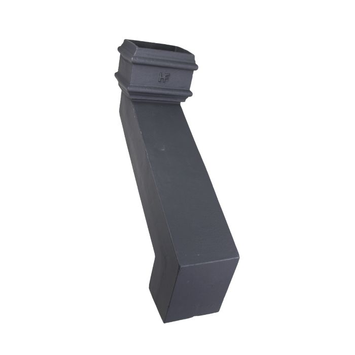 75x75mm (3"x3") Hargreaves Foundry Cast Iron Square Downpipe 112.5 Degree Offset - 380mm Projection - Primed