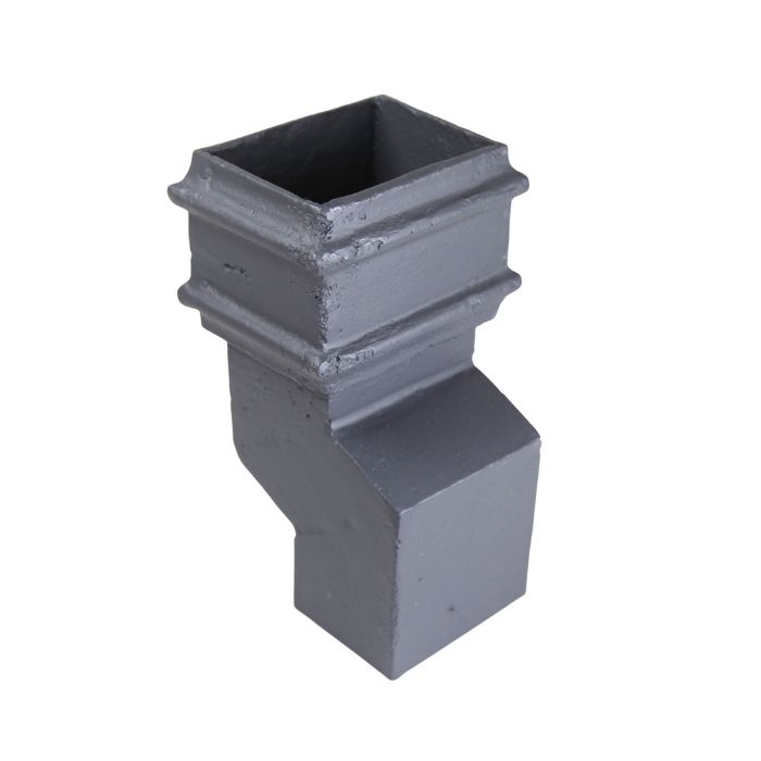 75x75mm (3"x3") Hargreaves Foundry Cast Iron Square Downpipe 112.5 Degree Offset - 56mm Projection - Primed
