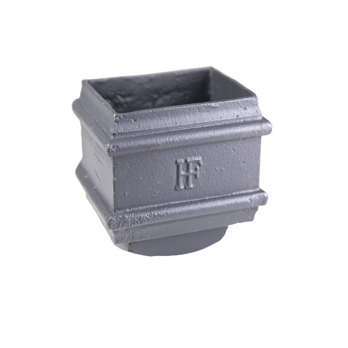 75x75mm (3"x3") Hargreaves Foundry Cast Iron Square Downpipe Square To 65mm Round Connector - Primed