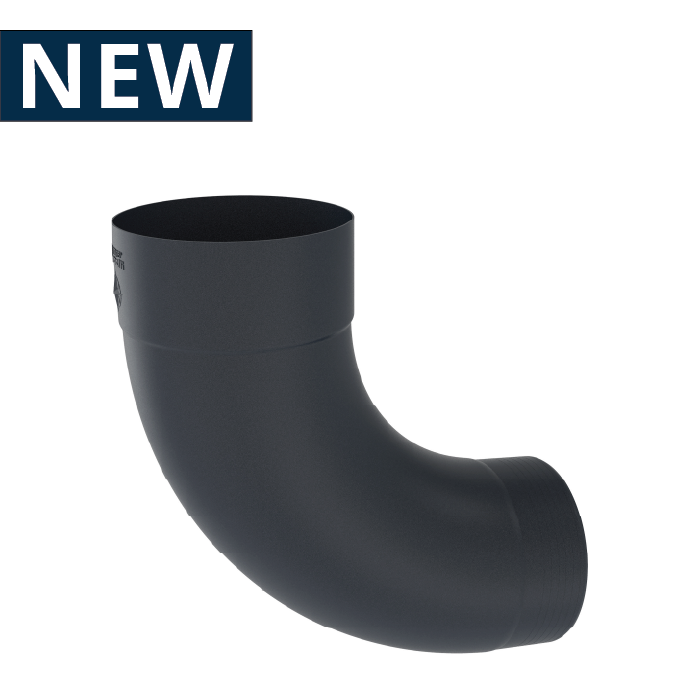 80mm Colordur Steel Round Downpipe 90° Bend 