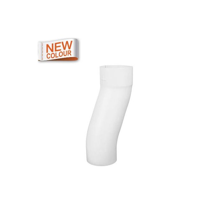 80mm White Steel D/Pipe 60mm Offset