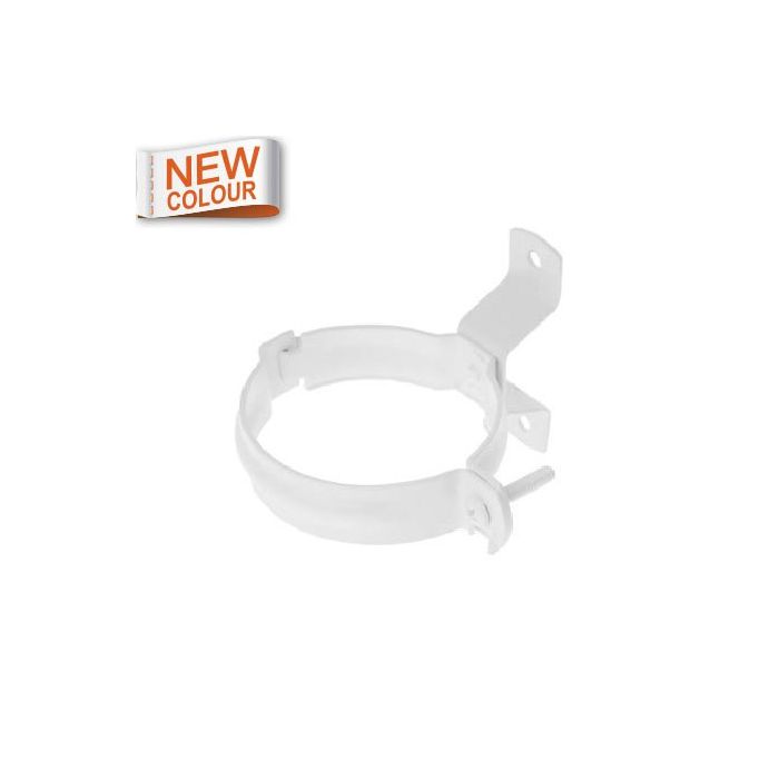 80mm White Steel D/Pipe Bracket