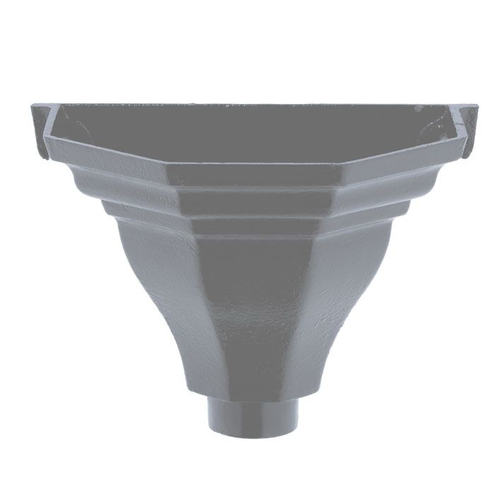H1 Hargreaves Foundry Cast Iron Flat Back Hopper - 75mm outlet - 305x197x210mm - Transit Primed