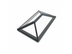 Rainclear roof lantern to suit finished external kerb size 2500 x 1500mm - 9910 Satin White internal &  7016M Anthracite Grey external frame with soft tone neutral double glazed glass