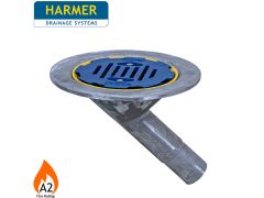 Harmer AV245F Aluminium Flat Grate Flat Roof Outlet with 45 Degree 50mm (2") Spigot