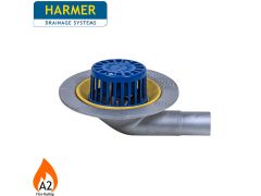 Harmer AV490F Aluminium Flat Grate Flat Roof Outlet with 90 Degree 100mm (4") Spigot
