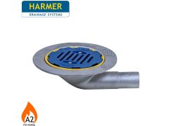 Harmer AV290F Aluminium Flat Grate Flat Roof Outlet with 90 Degree 50mm (2") Spigot