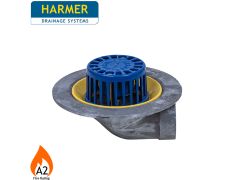 Harmer AV290 Aluminium Dome Grate Flat Roof Outlet with 90 Degree 50mm (2") BSPT Thread
