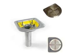 Harmer 3BO/M/RS Aluminium Mini Balcony Outlet, 3" Vertical Spigot  and Stainless Steel, Concentric Ring Grate