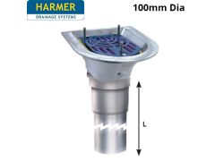 Harmer Aluminium Balcony Outlet with Extended Spigot - 100mm Dia