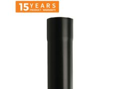 80mm Black Coated Galvanised Steel Downpipe 3m Length - 15 years Product Warranty