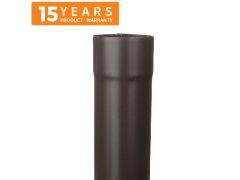 80mm Sepia Brown Galvanised Steel Downpipe 3m Length - 15 years Product Warranty